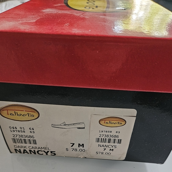 Talbots Nancy5 Dark Caramel 7M Pebble Leather Flats 7M - Picture 5 of 9